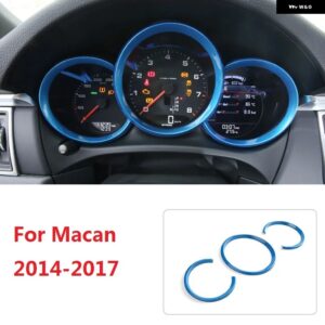 ポルシェ マカン 2014 - 16 インテリア スタイリング モールディング トリム 3個 ABS カーメーター フード リング カバー ステッカー - blue
