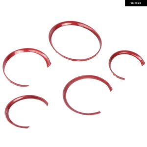 ポルシェ カイエン 2011-2016 ポルシェ パナメーラ 2010-2015 ABS ダッシュボード コンソール 装飾 リング トリム 5個 - Red