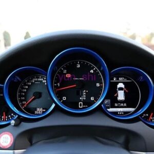 ポルシェ マカン 911 カイエン パナメーラ ボクスター アクセサリー 3色 車 ダッシュボード ダッシュボード デコレーション リング ステッカー カー - 5 rings blue