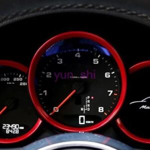 ポルシェ マカン 911 カイエン パナメーラ ボクスター アクセサリー 3色 車 ダッシュボード ダッシュボード デコレーション リング ステッカー カー - 3 rings red