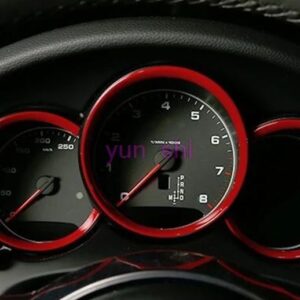 ポルシェ マカン 911 カイエン パナメーラ ボクスター アクセサリー 3色 車 ダッシュボード ダッシュボード デコレーション リング ステッカー カー - 5 rings red