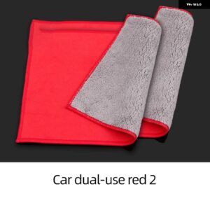 ポルシェ カイエン マカン パナメーラ 718 911 タイカン 車用タオル 計器カバー マット 回避 パッド サンシェード 装飾 アクセサリー - Red 2Pcs