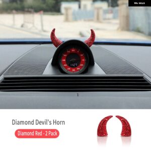 ポルシェ コンパスダイヤモンドがちりばめ 悪魔子牛角車 ステアリングホイール 計器 装飾 クリエイティブな 装飾 車 ステッカー - red 2 piece set