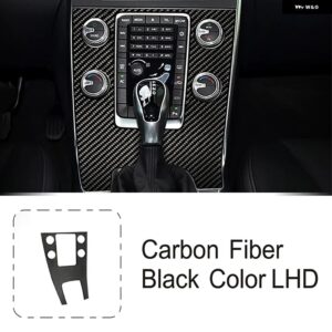 センター コンソール パネル デコレーション カーボン ボルボ S60 V60 2011-2019 LHD カー スタイリング ガラスリフティング ボタン カバー トリム - 1　piece4