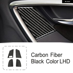 センター コンソール パネル デコレーション カーボン ボルボ S60 V60 2011-2019 LHD カー スタイリング ガラスリフティング ボタン カバー トリム - 4　pieces2
