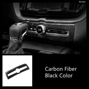 カーボンカラーセンター コンソール ボリューム調整 フレーム 装飾 カバー トリム ボルボ XC60 2018-2021カー スタイリング インテリア - carbon　fiber　color