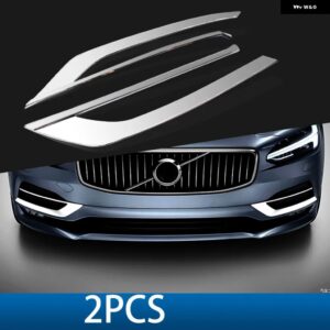 クローム 装飾 ボルボ S90 V90 V90CC 2016 - 20フロントコーナーブライトストリップフロント バンパー ストリップカーアクセサリー - Silver　mirror　C