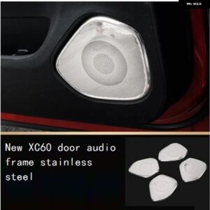 2018-2024年モデル ボルボ XC60 ドア スピーカー フレーム XC60 ドア スピーカー カバー ステンレス ドアデコレーション ステッカー - xc60　4pcs