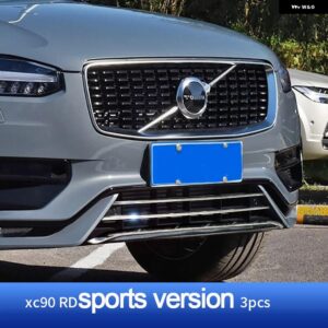 ボルボ XC90 クローム 装飾 ステンレス フロント バンパー トリム ストリップ 改良 ブライトストリップ 2020-2024 - for　r-d　sports　3pcs