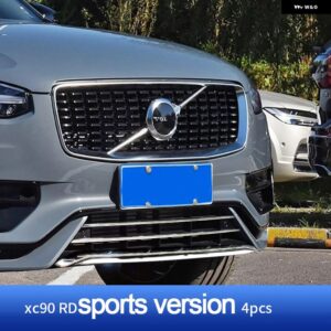 ボルボ XC90 クローム 装飾 ステンレス フロント バンパー トリム ストリップ 改良 ブライトストリップ 2020-2024 - for　r-d　sports　4pcs