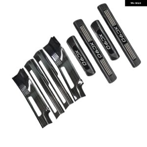 VOLVO XC90 2015 - 20 22 23 24 25 車ドアシルドアシル傷防止ウェルカムフットペダルガードプレート トリム - 8pcs　Black　titanium