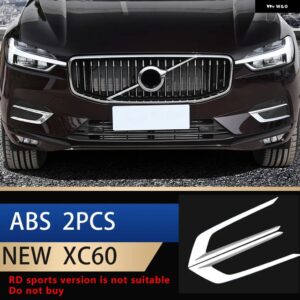 車 ステッカー ボルボ XC60 フロント バンパー トリム 2018 - 21 フロントリップ フロントショベル カーアクセサリー - 2pcs