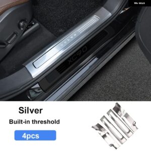 車用 ステッカー ボルボ XC90 2015 - 19 2021 車内 装飾 ステンレス /ABS カー スタイリング カーアクセサリー - 4pcs　silver　internal