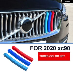 ボルボ XC90 2020 - 24 2025に適合 3色メッシュ 装飾 ストリップカー ステッカー 自動車パーツ カーアクセサリー - red　blue　light　blue