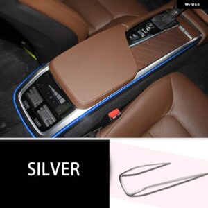 自動車アクセサリー ステンレス インナー アームレスト ボックス トリム ボルボ XC60 S60 V60 V60CC センター コントロール ハンドレール ボックス トリム - silver　v90cc