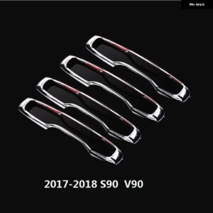 カーアクセサリー ボルボ XC60 XC90 S90 V90 2018-2025 2024 ドアハンドル 装飾 ステッカー カスタム 外側 ドアハンドル ステッカー - 2017-2022　s90　v90