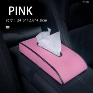 ボルボ XC60 XC90 S90 V90 S60 V60 XC40 V40 S40 S80 V50 V70 XC70 C30 車用ティッシュ ボックス スエードレザー + ABS カーアクセサリー - pink