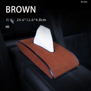 ボルボ XC60 XC90 S90 V90 S60 V60 XC40 V40 S40 S80 V50 V70 XC70 C30 車用ティッシュ ボックス スエードレザー + ABS カーアクセサリー - brown