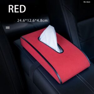 ボルボ XC60 XC90 S90 V90 S60 V60 XC40 V40 S40 S80 V50 V70 XC70 C30 車用ティッシュ ボックス スエードレザー + ABS カーアクセサリー - red