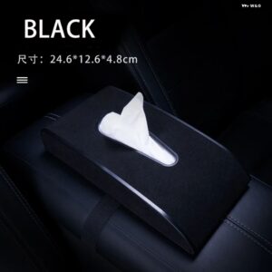 ボルボ XC60 XC90 S90 V90 S60 V60 XC40 V40 S40 S80 V50 V70 XC70 C30 車用ティッシュ ボックス スエードレザー + ABS カーアクセサリー - black