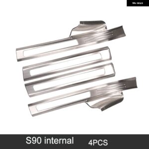 ボルボ XC60 S60 V60 V60CC 改良型ドアシルバー ウェルカムペダル フットペダル ステンレス 製 装飾 アクセサリー - S905