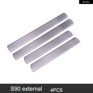 ボルボ XC60 S60 V60 V60CC 改良型ドアシルバー ウェルカムペダル フットペダル ステンレス 製 装飾 アクセサリー - S907