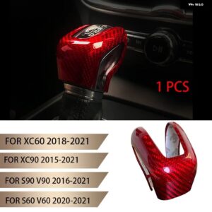 ボルボ S60 XC60 V60 V40 S80 S90 XC90 V90 カーボンパターン ギアスティック ギアセット ギアハンドル カーアクセサリー - red