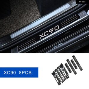 ボルボ XC90 2016-2022 外装 ドアシルストリップ 装飾 スカッフガードプレート ステッカー ステンレス アクセサリーカー スタイリング - xc90　2015-2022　8pcs2