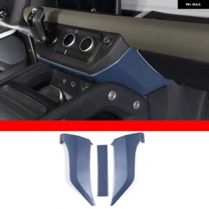 センター コンソール ニーサイド パネル 衝撃 トリム カバー ステッカー キット ABSマットブラック ランドローバー ディフェンダー 2020-2023 - blue