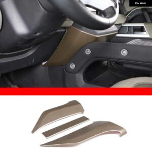 センター コンソール ニーサイド パネル 衝撃 トリム カバー ステッカー キット ABSマットブラック ランドローバー ディフェンダー 2020-2023 - brown