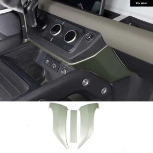 センター コンソール ニーサイド パネル 衝撃 トリム カバー ステッカー キット ABSマットブラック ランドローバー ディフェンダー 2020-2023 - Green