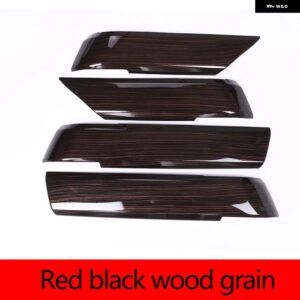 ランドローバー レンジローバー スポーツ 2014-2020 ABS カーボン スタイル 車内ドア 装飾 カバー ステッカー カーアクセサリー - Red black wood grain
