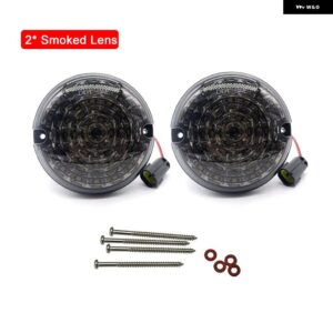 8個/キット スモークレンズ LEDランプ アップグレード キット ランドローバー ディフェンダー 1990-2016 フロント リア リバース フォグ サイドライト - 2pcs smoke
