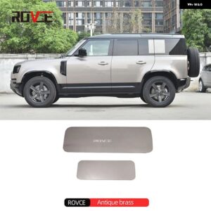 車用リアスペアホイールタイヤシームレスプレート ランドローバー ディフェンダー 2020-2023 90 110 カバー トランク テールゲートボード - Antique brass