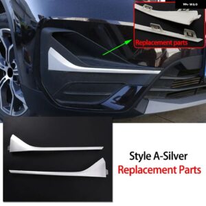 ABSクローム バンパー ガードプレートフロント フォグランプ グリル デコレーション フレーム 外装 カスタム アクセサリー BMW X1 F48 2020-2021 - Style A-Replacement