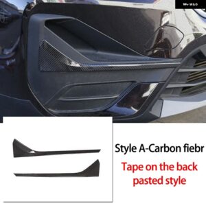 ABSクローム バンパー ガードプレートフロント フォグランプ グリル デコレーション フレーム 外装 カスタム アクセサリー BMW X1 F48 2020-2021 - Style A-Carbon fiber