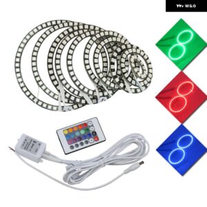 BMW 60MM 66MM 72MM 75MM 80MM 90MM 100MM 120MM 125MM 車 5050 SMD RGB フラッシュ LED エンジェルアイズハローリング デイタイムランニングライト