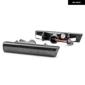 BMW 2個 LED サイド マーカー フラッシュランプ ウィンカー インジケーター ウインカー ライト 01-06 E46 M3 クーペ/コンバーチブル 95-01 E38 クリアレン - Smoke normal flash