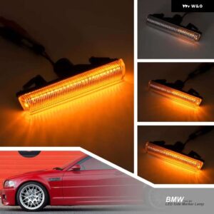 BMW 2個 LED サイド マーカー フラッシュランプ ウィンカー インジケーター ウインカー ライト 01-06 E46 M3 クーペ/コンバーチブル 95-01 E38 クリアレン - Clear Dyanmic