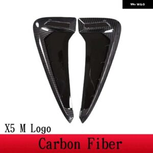 BMW X5 F15 X5M F85 2014-2018 ABS ブラック//カーボン車サメギルサイドフェンダー ベント ステッカー オート - Carbon Fiber M Logo
