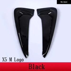 BMW X5 F15 X5M F85 2014-2018 ABS ブラック//カーボン車サメギルサイドフェンダー ベント ステッカー オート - Black M Logo