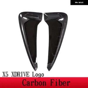 BMW X5 F15 X5M F85 2014-2018 ABS ブラック//カーボン車サメギルサイドフェンダー ベント ステッカー オート - Carbon XDRIVE Logo