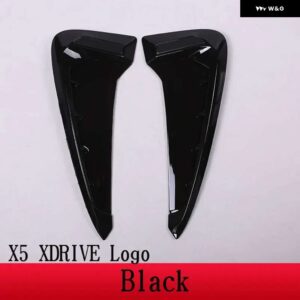 BMW X5 F15 X5M F85 2014-2018 ABS ブラック//カーボン車サメギルサイドフェンダー ベント ステッカー オート - Black XDRIVE Logo