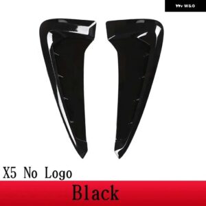 BMW X5 F15 X5M F85 2014-2018 ABS ブラック//カーボン車サメギルサイドフェンダー ベント ステッカー オート - Black NO Logo