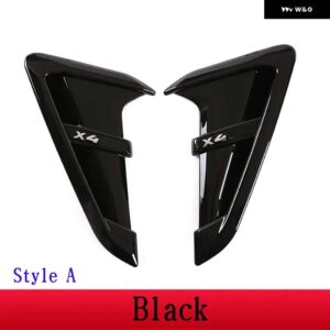 BMW X3 X4 G01 G02 2018-2022 ABS カーボン車サメエラサイドフェンダー ベント装飾 ステッカー カー - X4 Black