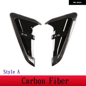 BMW X3 X4 G01 G02 2018-2022 ABS カーボン車サメエラサイドフェンダー ベント装飾 ステッカー カー - X4 Carbon Fiber