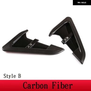 BMW X3 X4 G01 G02 2018-2022 ABS カーボン車サメエラサイドフェンダー ベント装飾 ステッカー カー - X3 Carbon Fiber3