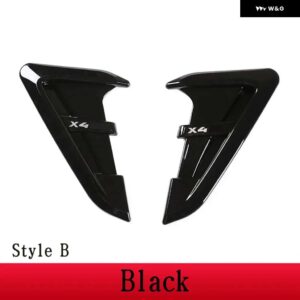 BMW X3 X4 G01 G02 2018-2022 ABS カーボン車サメエラサイドフェンダー ベント装飾 ステッカー カー - X4 Black4
