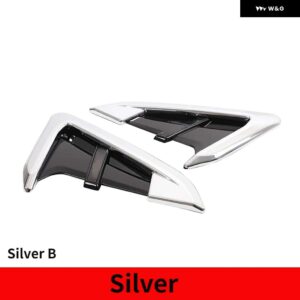 BMW X3 X4 G01 G02 2018-2022 ABS カーボン車サメエラサイドフェンダー ベント装飾 ステッカー カー - X4 Silver9