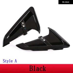 BMW X3 X4 G01 G02 2018-2022 ABS カーボン車サメエラサイドフェンダー ベント装飾 ステッカー カー - X3 Black